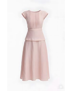 Georgette Powder Midi Dress - Pink