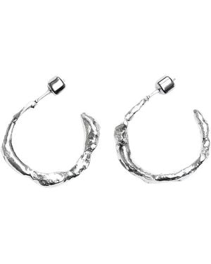 Oolo London Rugged Charcoal Cast Hoop - Metallic