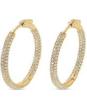 SALLY SKOUFIS Pursuit Pave Hoops Petite With Made Cz Diamond Stimulant - Metallic