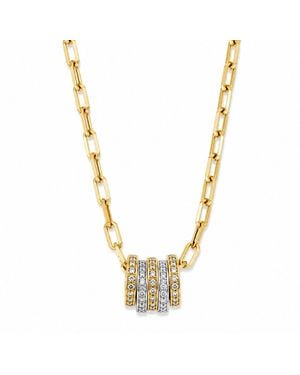 Persia Dona Jewelry Two Tone Tiny Rings Necklace - Metallic