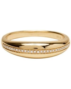 Öugie The Dome Ring With Diamond Line - Metallic
