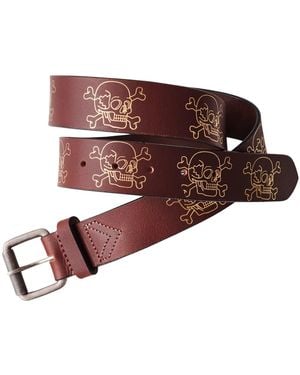 VIDA VIDA Skull Leather Belt - Brown