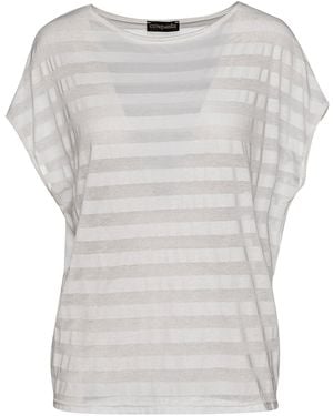 Conquista Neutrals Ecru Semi Sheer Top - Grey