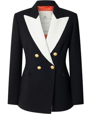The Extreme Collection Tailored Blazer With Contrast Peak Lapels - Black