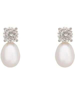 LÁTELITA London Classic Pearl Moissanite Earrings - White