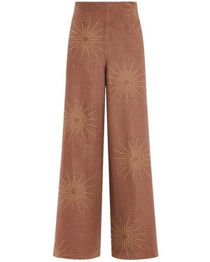 Aloha From Deer Gentle Long Loose Trousers - Brown