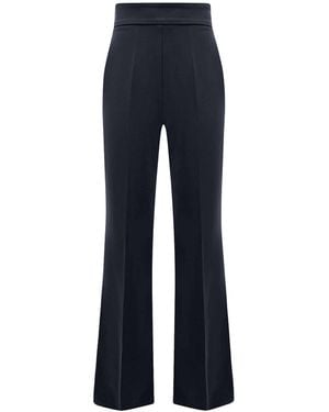 Tia Dorraine High-Waist Flared Trousers - Blue