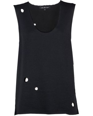 Una Berzina Grunge-Style Top With Holes - Black