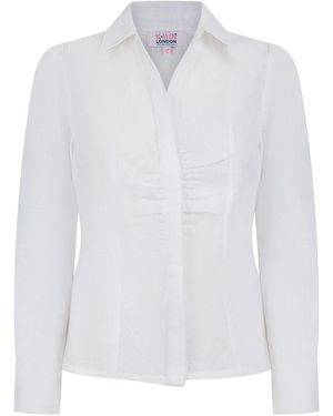 K-Win London Classic Ruched Shirt - White
