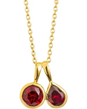 Juvetti Prunus Necklace Set With Ruby - Metallic