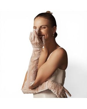 HIGH HEEL JUNGLE by KATHRYN EISMAN Chantilly Lace Gloves - Gray