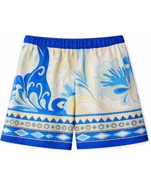 LOVEIST STORE Trya Printed Elasticated Shorts - Blue