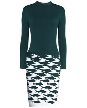 Rumour London Sea & Sky Knitted Jacquard Dress - Green