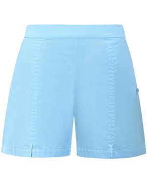 Perlavera Cenoa Aqua Solid Cotton Satin Short - Blue