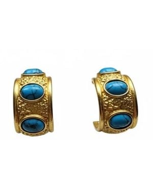 Silver & Elegant Co. Golden Marine Huggie Earrings - Metallic
