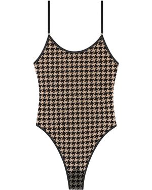 Perilla Lingerie Oxford Bodysuit - Black