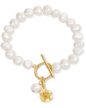 Pearls of the Orient Online Vita Cultured Freshwater Pearl Bracelet With Cherry Blossom Charm - Metallic