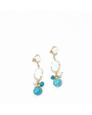 Addicted Demetra Earrings With Pearl - Blue