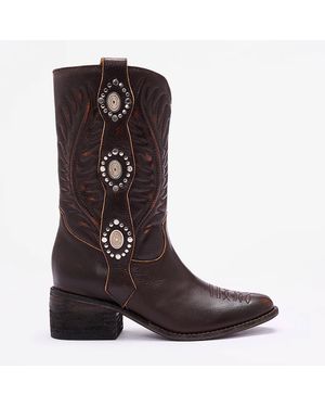 Clara Barcelo Serendipity Leather Boot - Brown