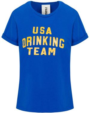 Meghan Fabulous Drinking Team Vintage T-Shirt - Blue
