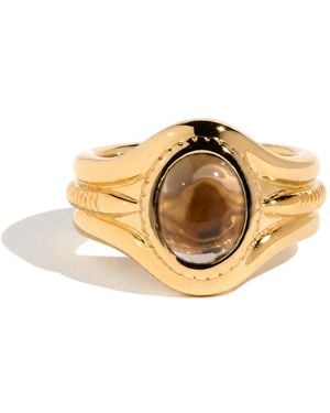 Stone Fruit Bolo Signet Ring - Metallic