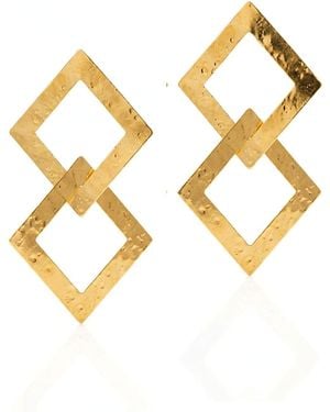 Jaredjamin Asha Hammered Link Statement Earrings - Metallic