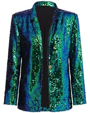 Sour Figs Iridescent Sequin Blazer - Green