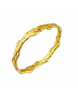 Mother Nature Jewelry Juniper Leaf Twig Ring, Handmade Minimalist Band - Metallic