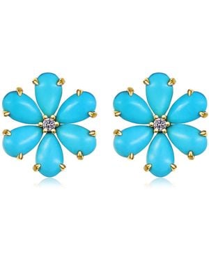 Kai Fine Jewelry Solid Natural & Diamond Earrings - Blue