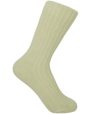 Peper Harow - Made in England Neutrals Ribbed Bed Socks - Green