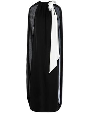 concept A trois Oversized Dress With Cape, Made Of Back Veil And Cord - Black