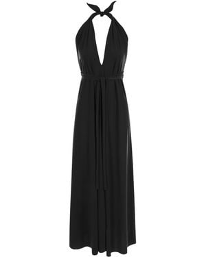 Ds Dress Lucy Halterneck Dress With Sashes - Black
