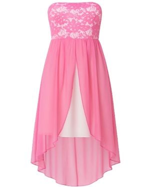 Conquista Sheer & Lace Layer Dress - Pink
