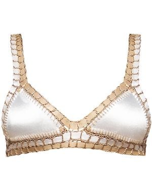Luxsea Swimwear Coco Shimmer Crochet Bikini Top - Natural