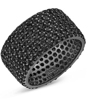 SALLY SKOUFIS Bold Ring With Made Diamonds - Black