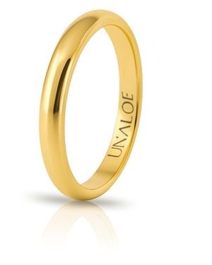 Unaloe Classic Smooth Sterling Band With Plating - Metallic