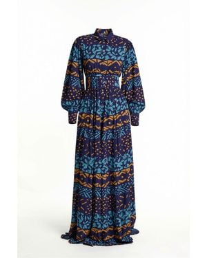 Ofuure Anu Maxi Shirt Dress - Blue