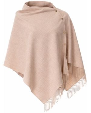 Franchetti Bond Neutrals Gisella Light Mocha Button Poncho - Natural