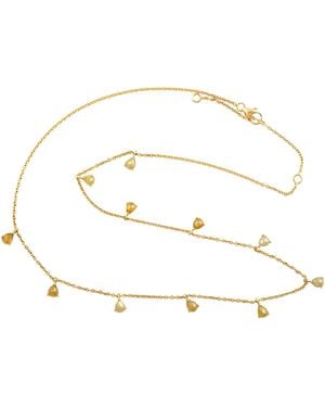 Artisan Ice Diamond Drop Station Necklace - Metallic