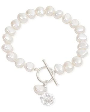 Pearls of the Orient Online Vita Cultured Freshwater Pearl Bracelet With Cherry Blossom Charm - Metallic