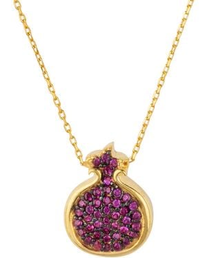LÁTELITA London Pomegranate Ruby Pendant Necklace - Pink
