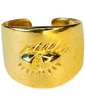 Lexi Jewelry Golden Eyelash Adjustable Ring - Yellow