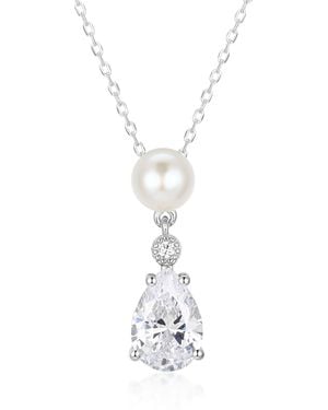 Santinni Highgrove Crystal & Pearl Necklace - White