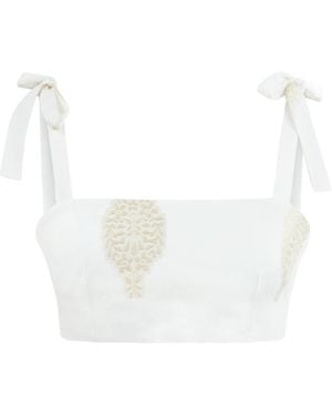 Lilamie Larissa Strap Detail Summer Bustier Top - White