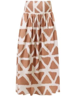 Traffic People Broken Promises And Geometric Print Aurora Maxi Skirt - Brown