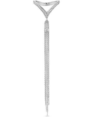 SALLY SKOUFIS Minx Chain Ring With Made Cz Diamond Stimulant - White