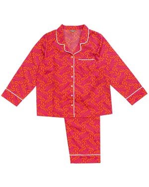 Lime Tree Design Summer Meadow & Cotton Pyjamas - Red