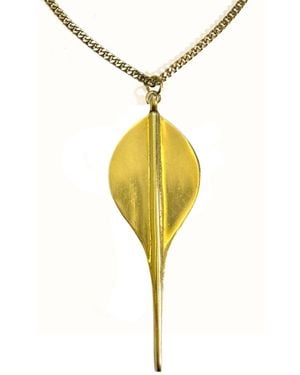 Rachel Nathan Golden Plume Necklace - Yellow
