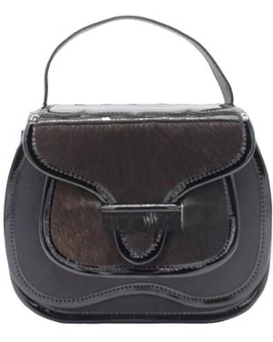 Santuario El Carriel Moderno Top Handle Crossbody Leather Cowhide Bag - Black