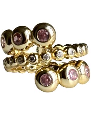 Laura Gray Gilt Sterling Bezel Crystal Ring - Metallic